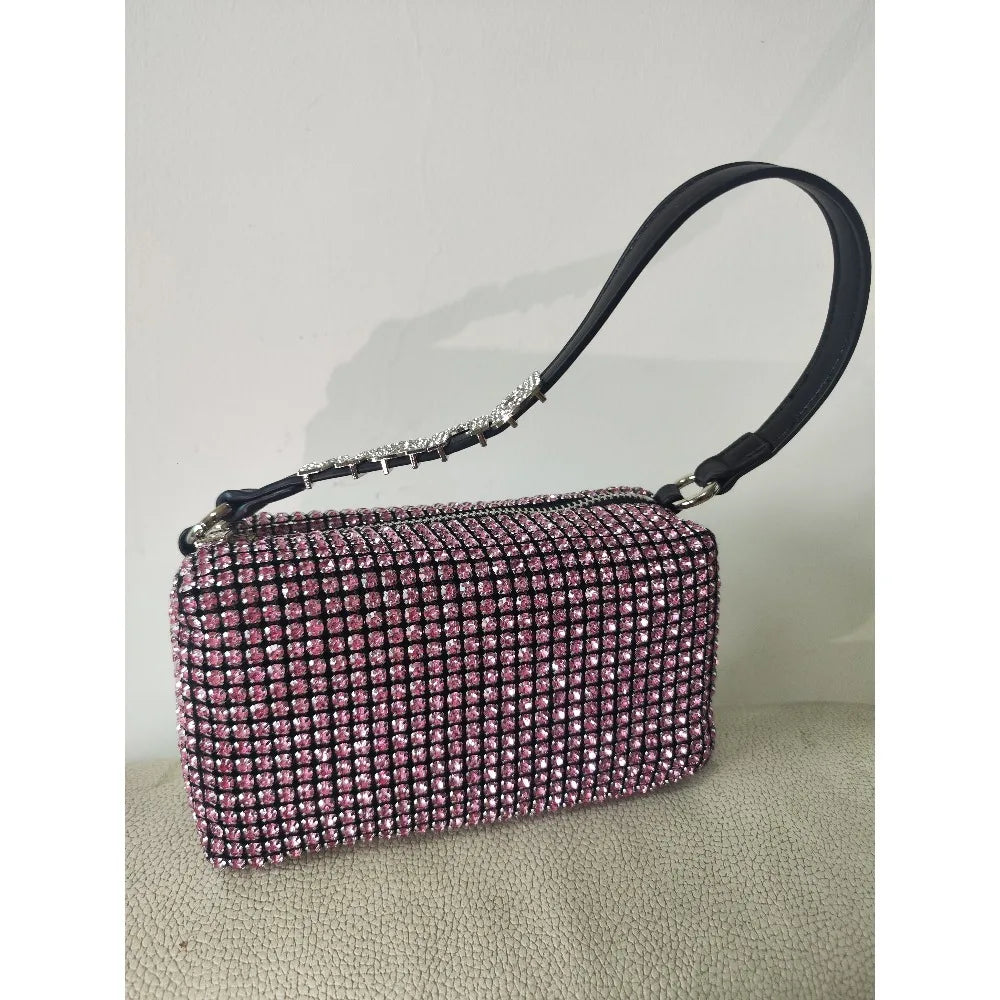 2026 Luxury Rhinestone Pearl Evening Bag for Women | Sparkly Stage Performance Purse | Elegant Dinner Party Clutch Crossbody Bag