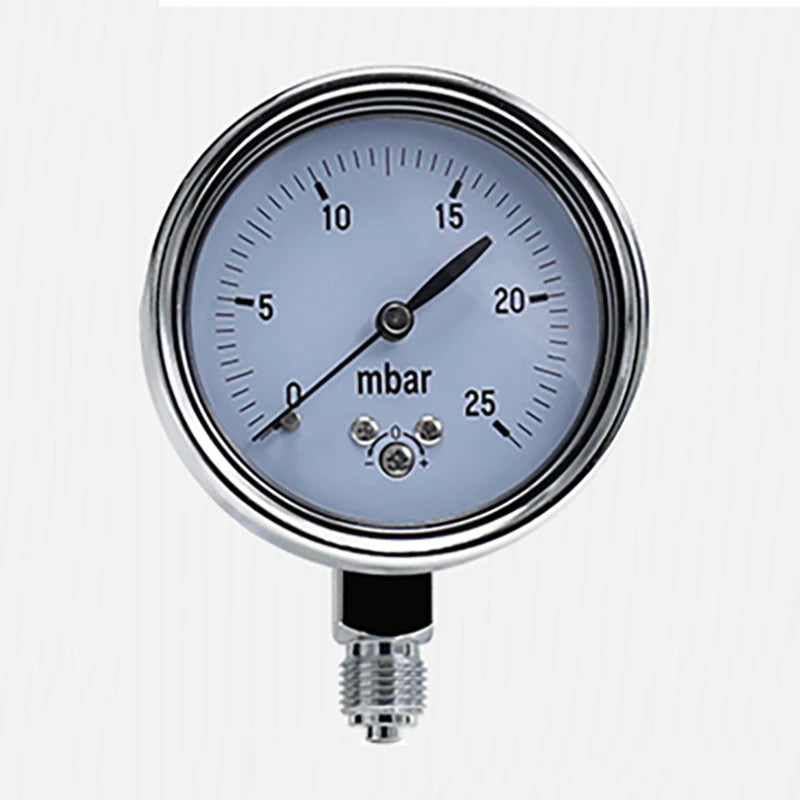 mbar Gauge 16mbar 20mbar 25mbar 40mbar 400mbar 500mbar 600mbar Gas Pressure Gauge Mbar Pressure Meter