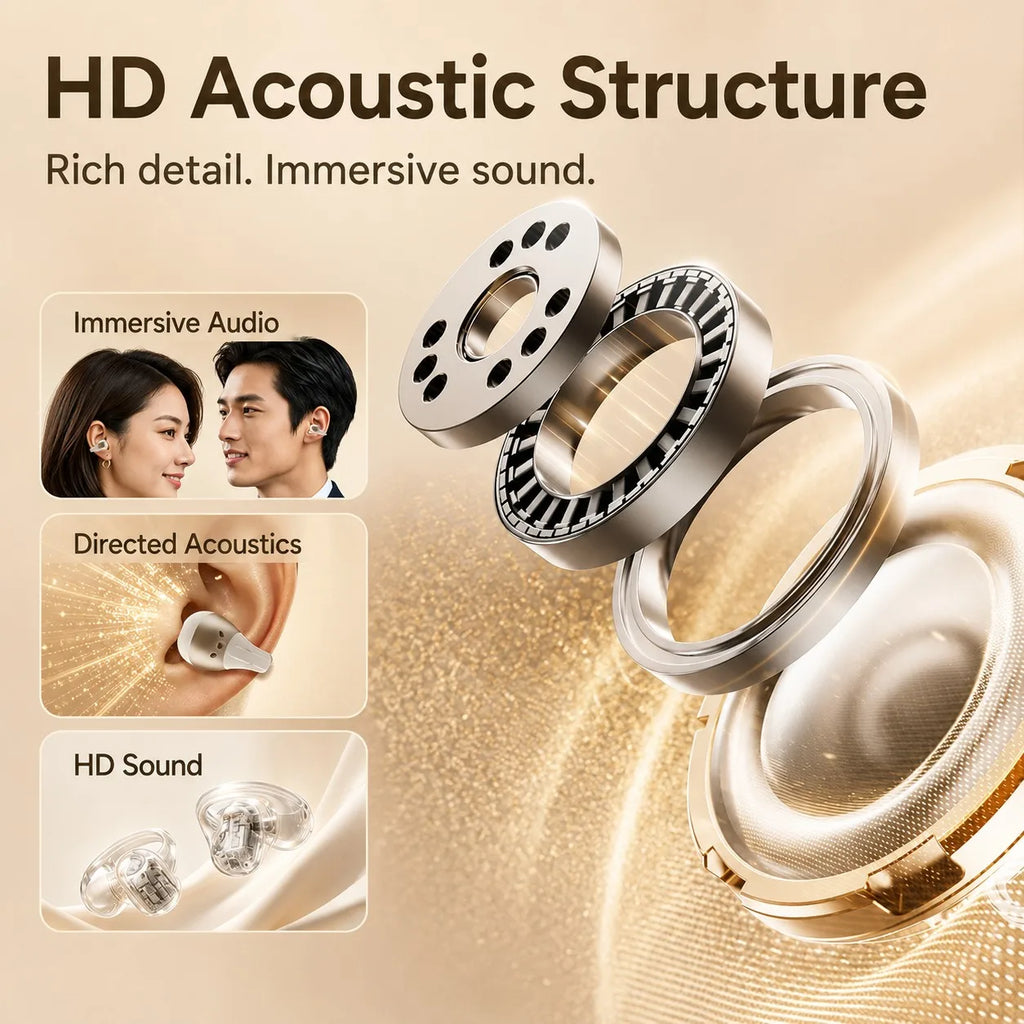 Open Ear Clip Earbuds Bluetooth 5.4 Wireless Headphones 5H Playtime 5g Lightweight for Sports Cycling Commute