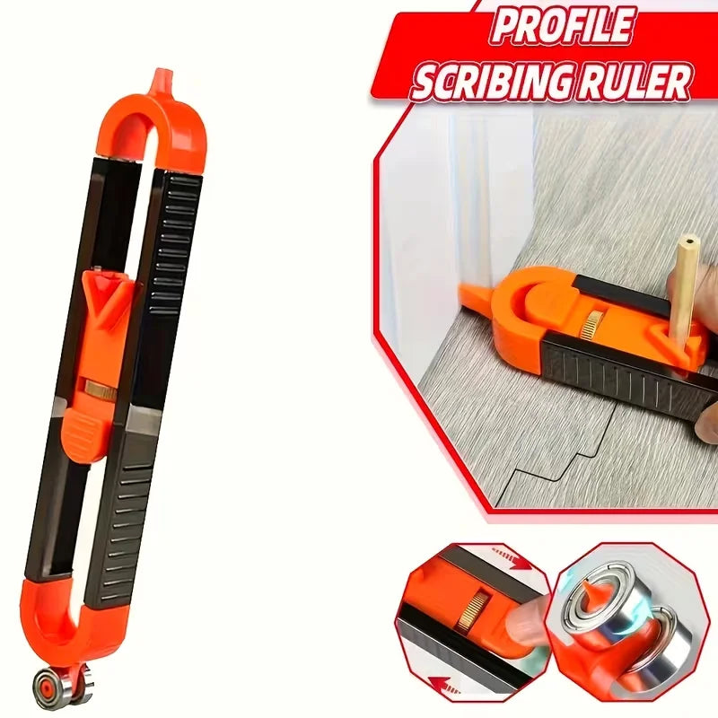 Profile Scribing Ruler Contour Gauge Scribe Tool Woodworking Edge Corner Measuring Adjustable Irregular Curve Contour Ruler
