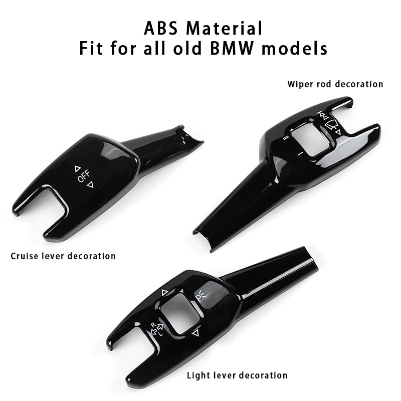 Car Turn Signal Wiper Lever Switch Cover Carbon Steering Steering Wheel Headlight Switch Trim For BMW 3 4 5 6 7 Series X1X3X5X6