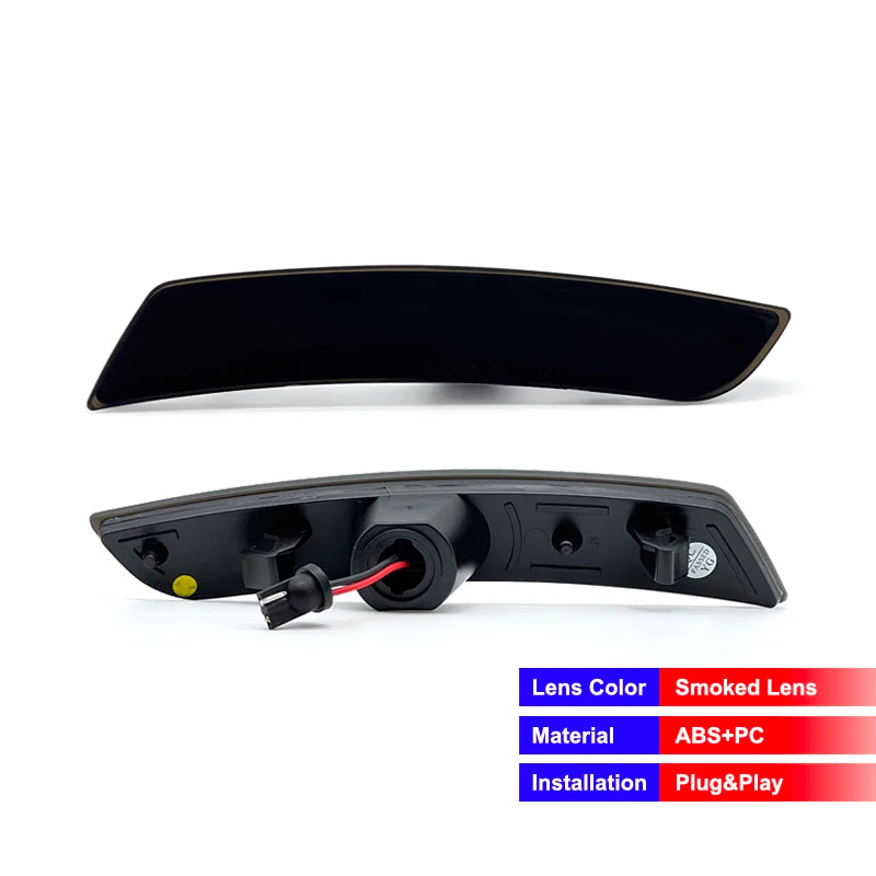 For Cadillac CTS 2014-2020 ATS 2015-2020 Smoked Lens LED Side Marker Reflectors Lamp Amber Front Side Fender Lights