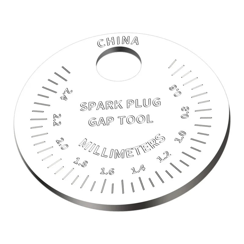 Coin- Type 0.6-2.4mm 0.02-0.10 Inch Spark Plug Gap Gauge Measurement Tool Range Spark Plug Gage Caliber Measuring Tool