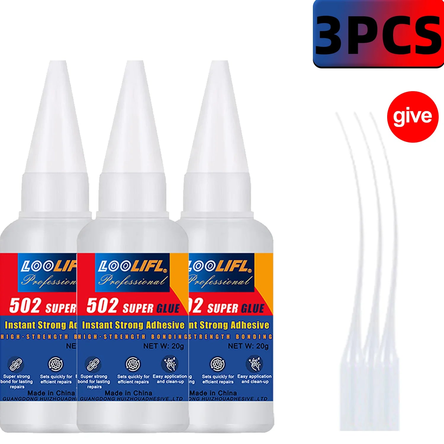 LOOLIFL 1-10 PCS Super glue 502 High Strength Quick-drying Cyanoacrylate Adhesive for leather, rubber, wood, Metal Liquid glue