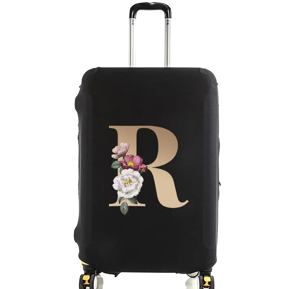Travel Suitcase Protective Covers Thick Elastic Luggage Cover Protector for 18"-28"Baggage Travel Bag Case Gold Letter Printed
