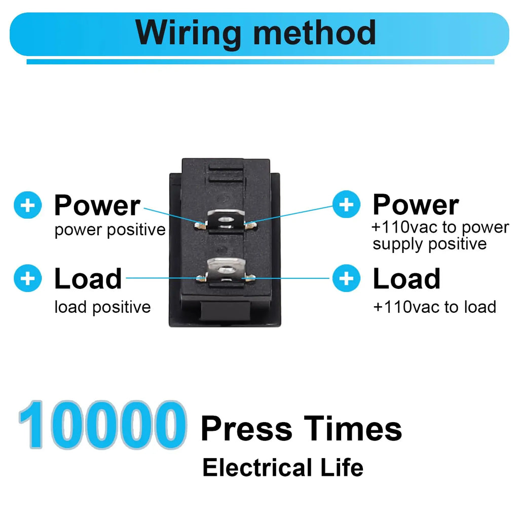 10/20PCS 12V Rocker Switch On/Off 2 Pin 2 Position SPST Car Auto Boat Rocker Toggle Switch AC 6A/250V 10A/125V