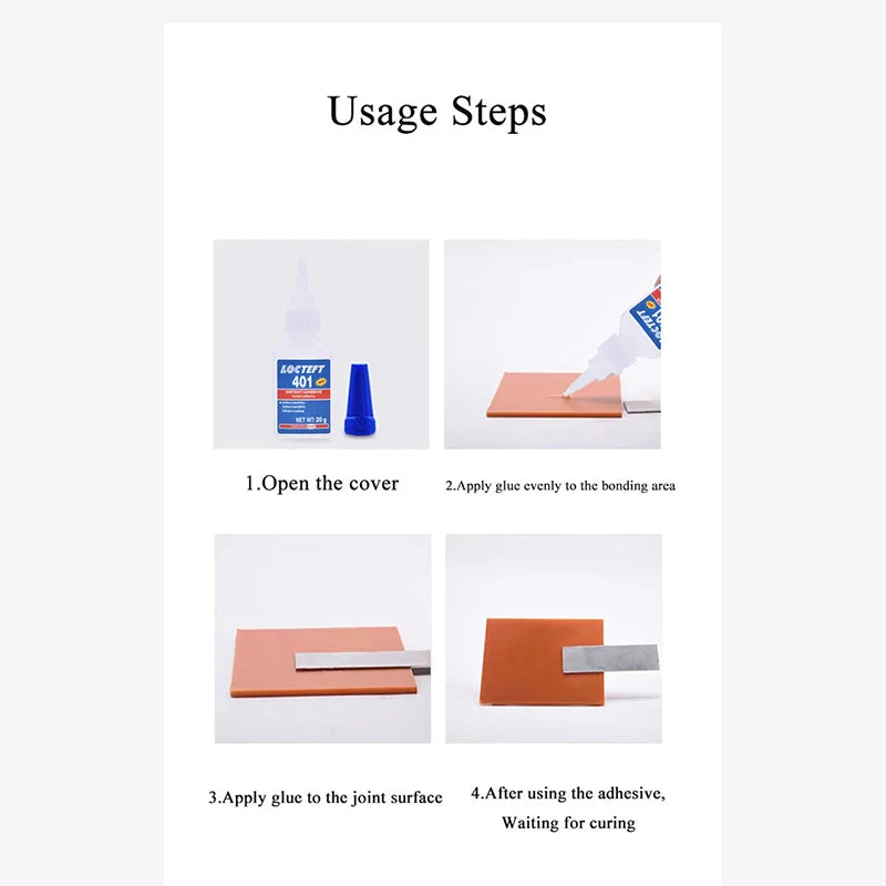 20g 401 403 495 Super Glue Instant Quick-Drying Cyanoacrylate Adhesive Leather Rubber Wood Metal Strong Bond Liquid Glue Tool