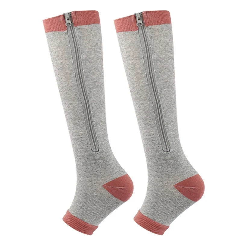 Zipper Compression Socks Medical Varicose Diabetes Swelling Sports Socks Men's Outdoor Running Cycling Glof Women's Stockings