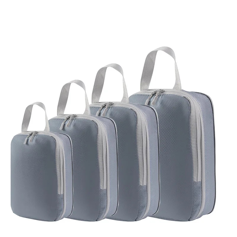 4-Piece Set Travel Clothing Storage Bags Compression Bags Expandable Travel Organizer for Clothing Toiletries Suitcase Organize