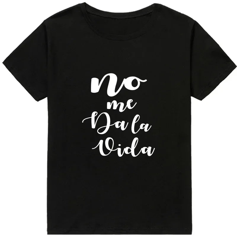 Casual Basics Ocollar White Shirt Short Sleeve Ladies T-shirt Drop Ship Letter It Doesn't Give Me Life Print Ladies T-shirt