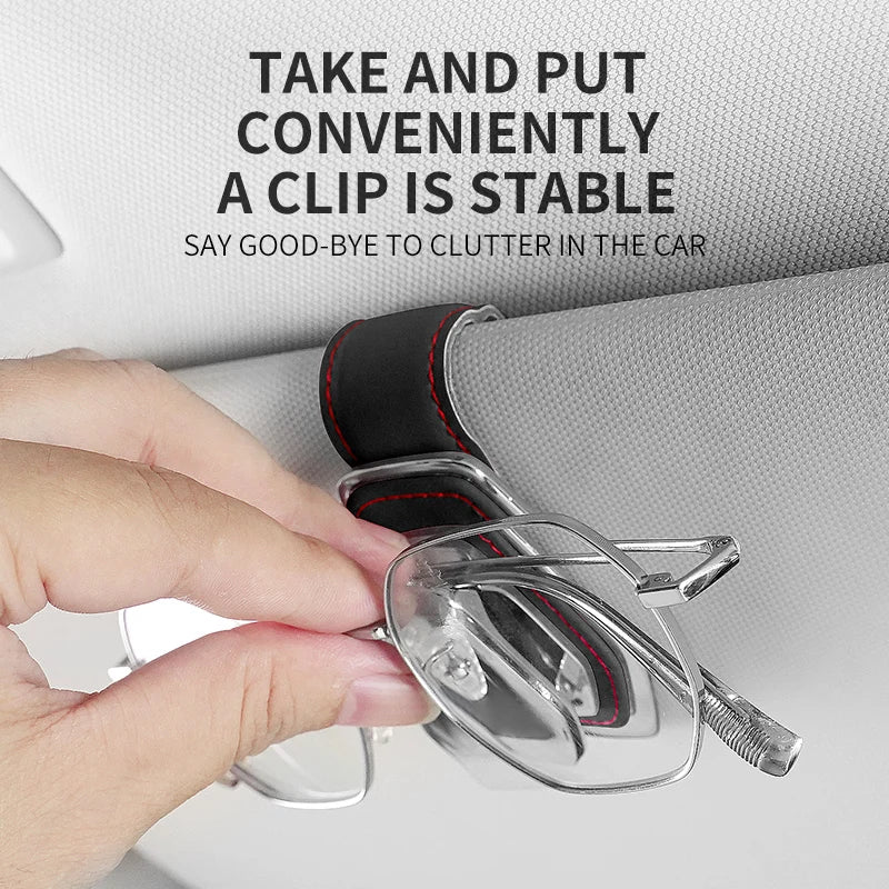 Suede Sun Visor Glasses Clip Car Interior Storage Organizer For BMW E46 E39 E90 E60 E36 F30 F10 E34 E30 F20 E92 M3 M4 M5 X5 X6