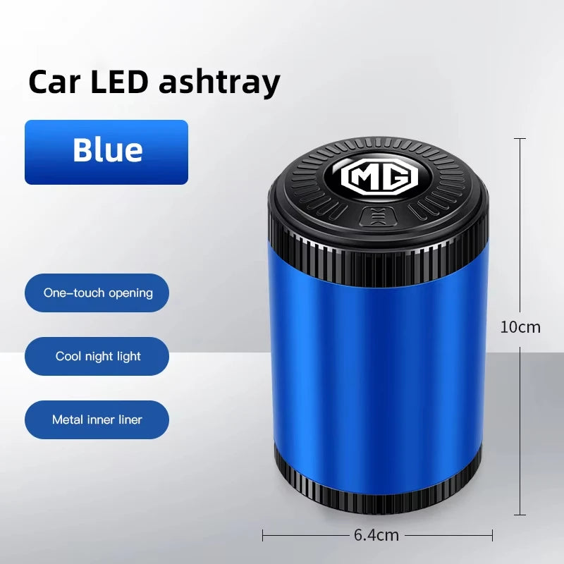 Car Ashtray LED Light Metal Inner Liner Accessories For MG ZST ZS MG3 MG5 GT GS Hector ZX EZS EHS Energy MG3SW EZS-Pure Electric