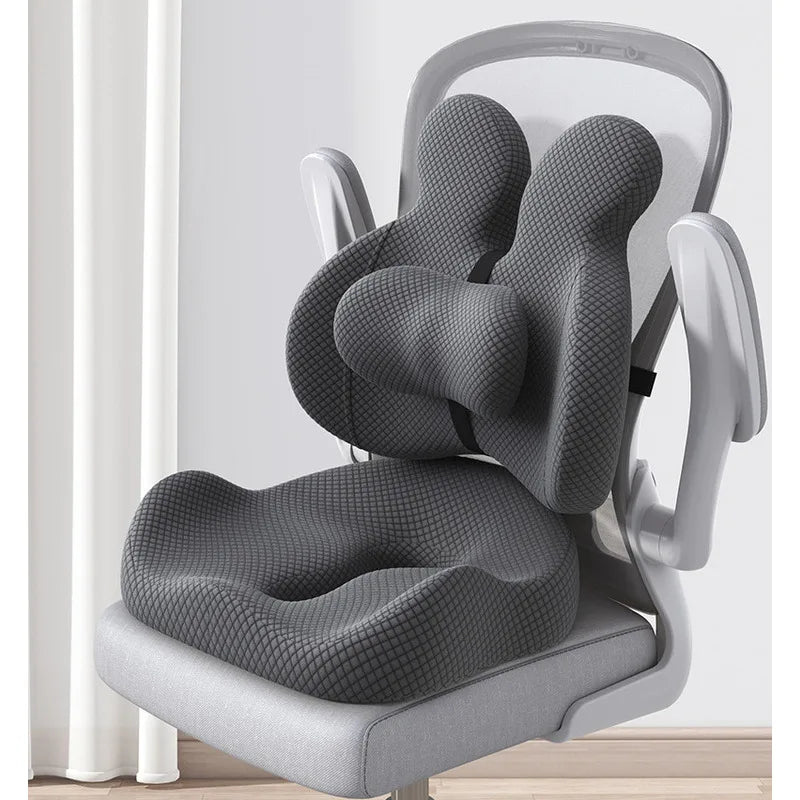 Office Cushion Chair Sitting Waist Support Cushion Seat Backrest Ergonomic Memory Cotton Hemorrhoid Artifact Student Ass Cushion