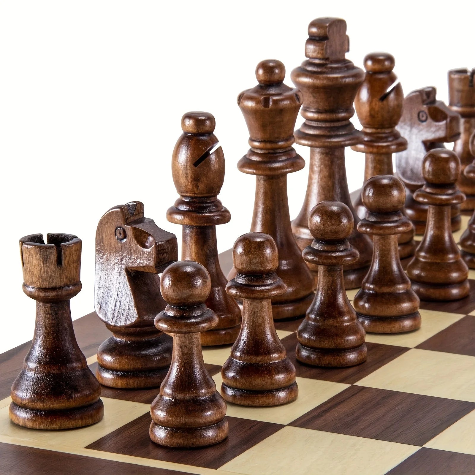 high-end 7.8cm/ 3-inch new solid wood chess piece set, 32 pieces for desktop entertainment game