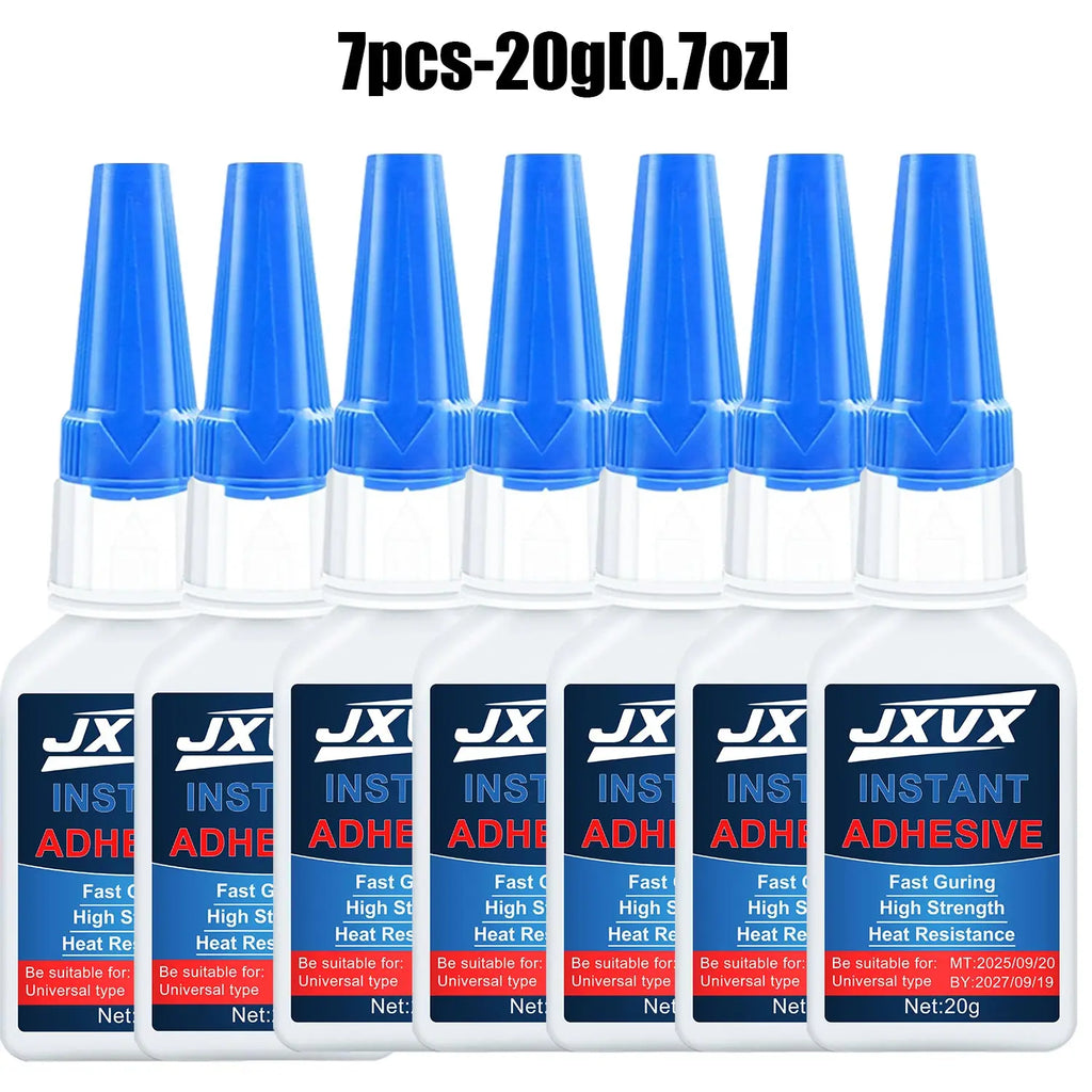 5/7Pcs 20g Super Glue Instant Quick-drying Cyanoacrylate 502 Adhesive Leather Rubber Wood Metal Strong Bond Liquid Glue Tool