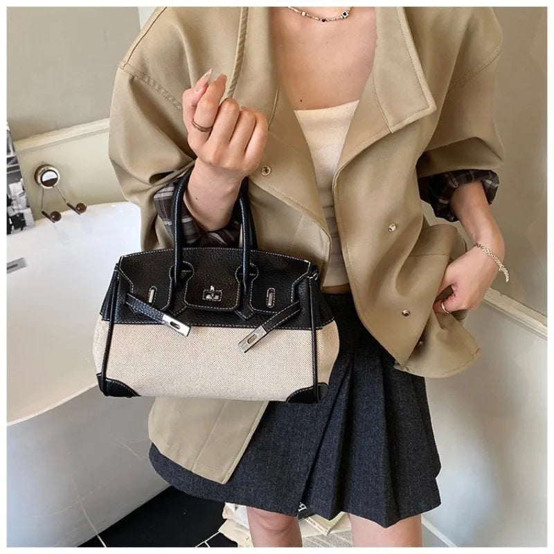 Fashionable Solid Color Diaper Bag High-End Elegant Clutch Shoulder Bag Trendy Large Capacity Crossbody Handbag