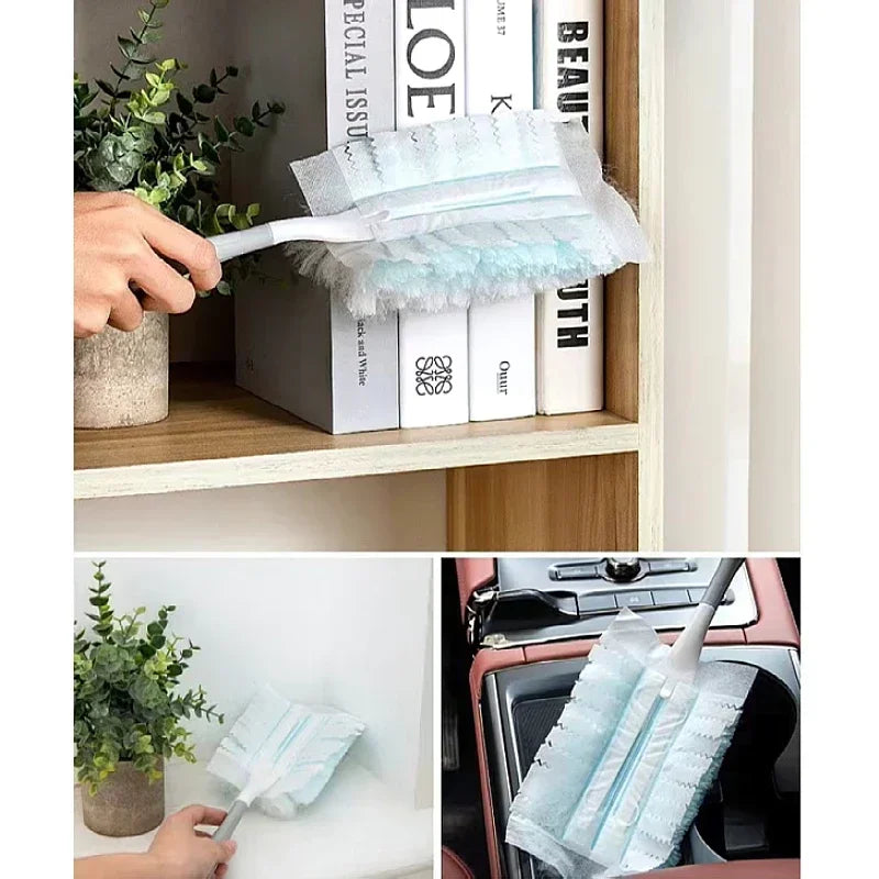 Duster with handle Refills Disposable Duster Refills Compatible for Swiffer Duster Easy To Use Blue  30 Pcs 10pcs