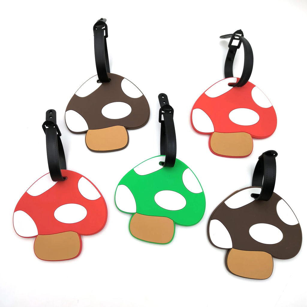 1pc/3pcs Cute Mushroom Luggage Tag Personal Item Luggage Anti Loss Signage Tag Couple Creative Book Bag Hanging Tag Unisex