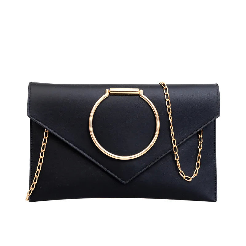 Fashion women Envelope Clutches chian Female Crossbody Shoulder Bag pu Leather Ladies Handbag Small lady phone bag clutch wallet
