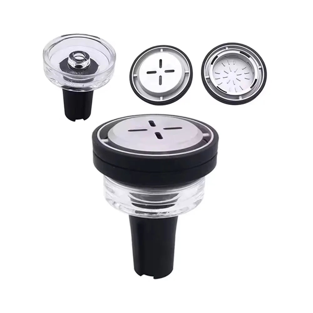 Quartz Hookah Pot Chicha Nargile Shisha Bowl Aluminum Alloy Carbon Partition Set Glass hookah Bowl Smoking Accessories