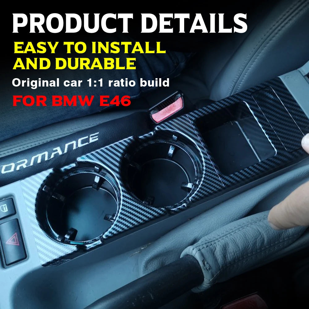 New Double Hole Car Styling Front Center Console Storage Box Coin + Cup Holder For BMW E46 Series 1999-2006 51168217953