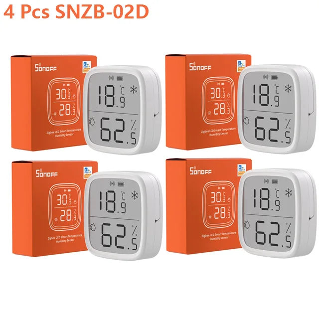 Intelligent SNZB-02D Humidity Sensor SONOFF Zigbee Smart LCD Temperature Sensor for Monitoring of Household Use with LCD Screen