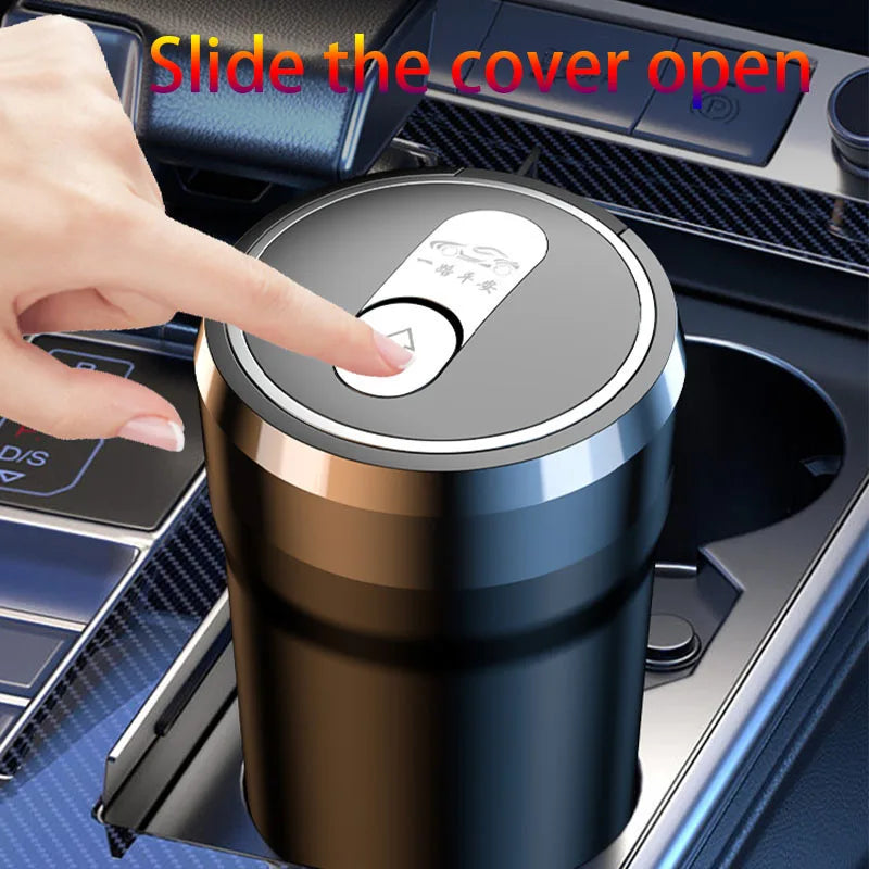 Portable car LED ashtray ceramic liner smokeless car bracket box for Mercedes Benz GLA GLB GLC GLE GLS SLS G63 W166 W214 W140