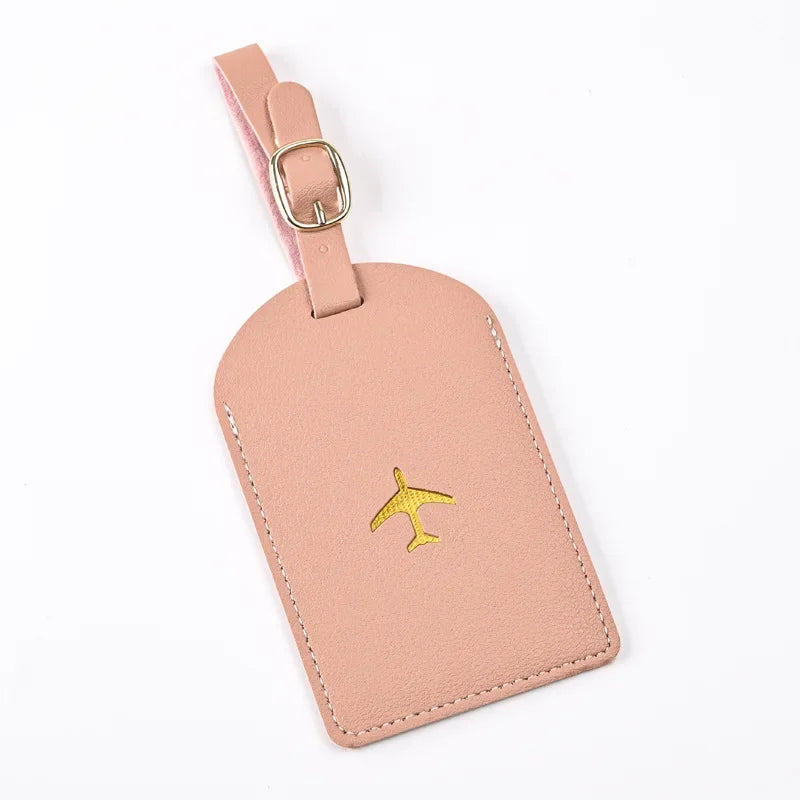 Thicken PU Hot Stamping Aircraft Boarding Pass Luggage Tag  Suitcase Name Label Travel Tags Luggage Tags Travel Accessories