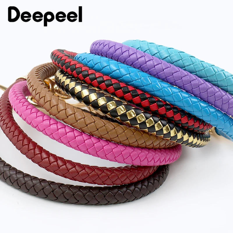1Pc Deepeel 40-60cm PU Leather Bag Strap Handbag Handles Chain Women's Bags Shoulder Belt Metal Buckles Replacement  Accessories
