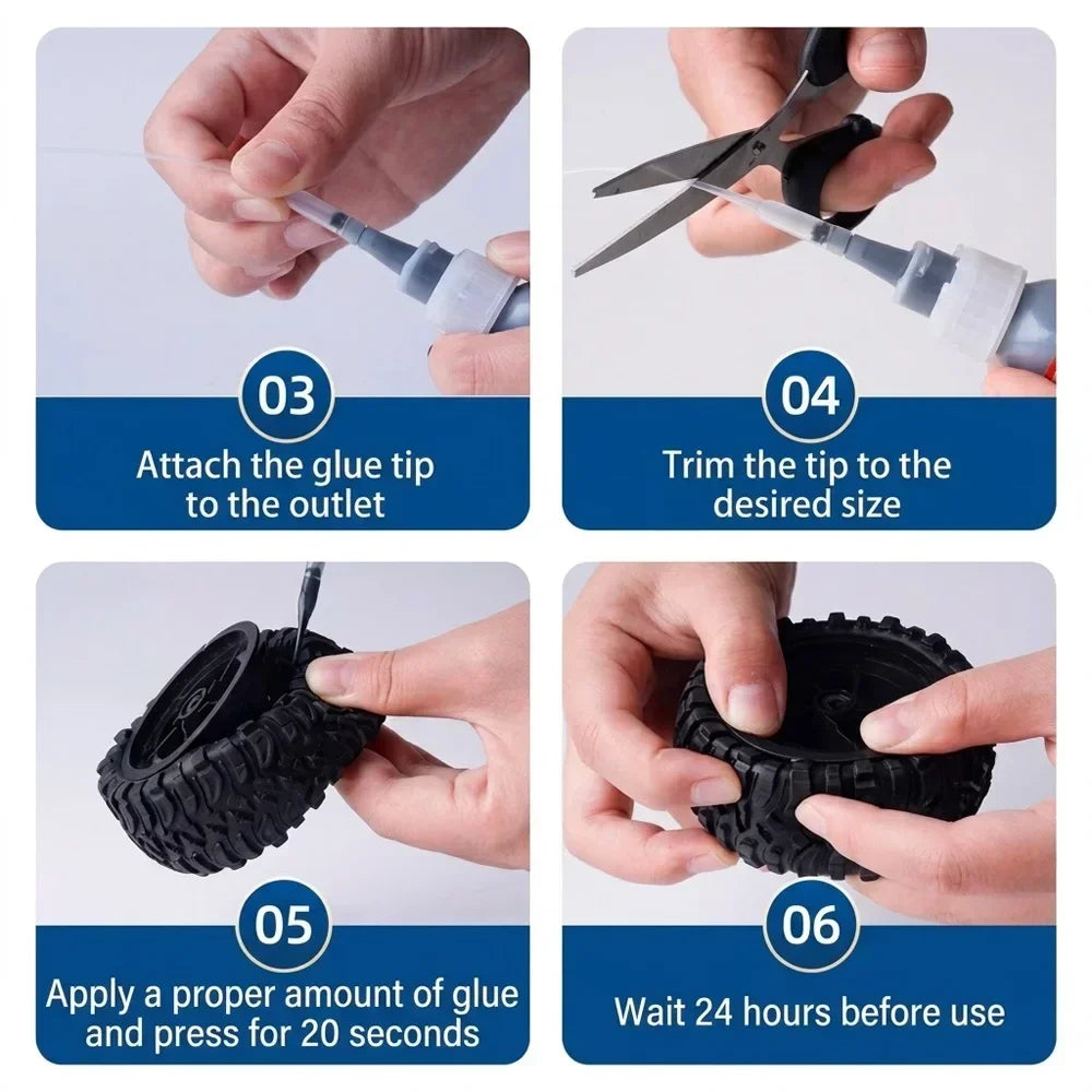 30g 480 Black Instant Adhesive Glue Super Strong Liquid Bond for Rubber Sheet EPDM Tube Gasket Craft Crafts Plastic Metal Glue