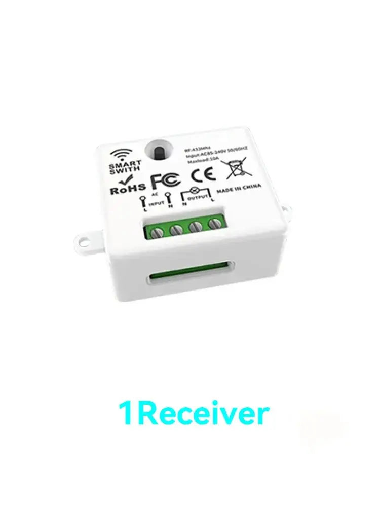 Mini Wireless Smart Light Switch with Remote Control 1000M Distance 433 Mhz RF Relay Receiver 220V Swi