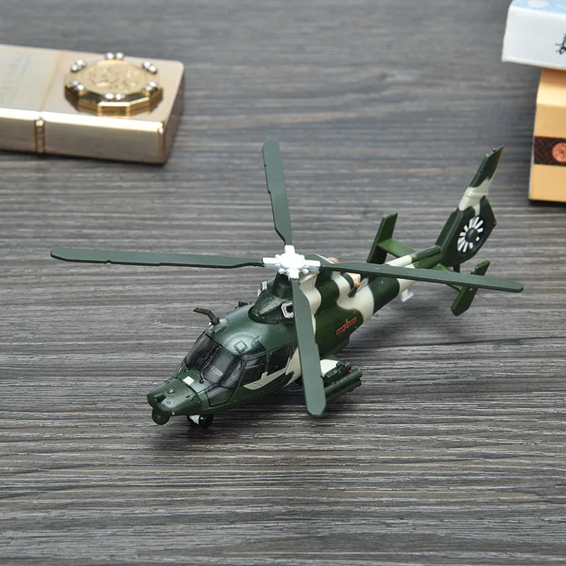 1:100 Scale Zhi9 Helicopter Model: Die-Cast Alloy Construction with Detachable Metal Base—High-Quality Realistic Model Toy