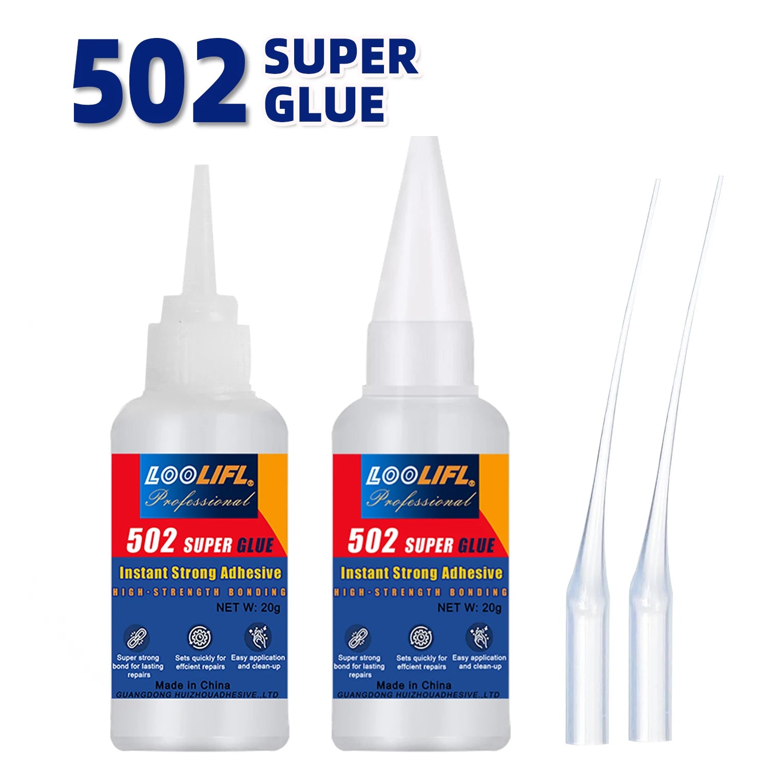 502 Super Adhesive Multi Functional Adhesive,Used for Metal, Plastic,Daily Maintenance, DIY, and Small-Scale Process Repairs 20g