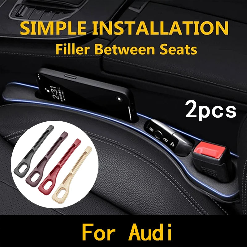 2Pcs for Audi Sline RS3 RS5 RS6 RS7 S3 S4 S5 S6 S7 A4L A3 A4 A5 A6 A7 TT Q2 Q5 B9 B5 Car Seat Gap Leak Proof Strip Accessories