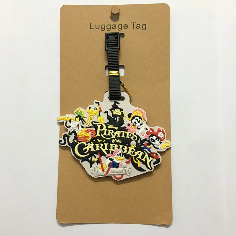 Classic Mickey Mouse Travel Accessories Luggage Tag Silica Gel Suitcase ID Addres Holder Baggage Boarding Tag Portable Label
