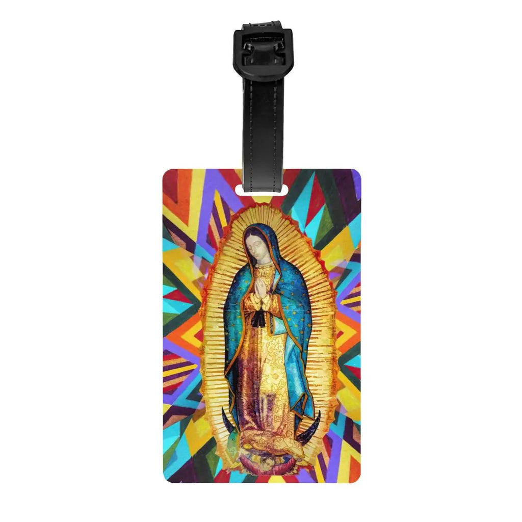 Custom Virgin Mary Luggage Tag Privacy Protection Catholic Christian Baggage Tags Travel Bag Labels Suitcase