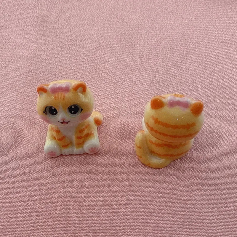 10pcs 3D Beach Kitten Cartoon Handmade DIY Accessories Cream Gel Resin Small Accessories Material Pack