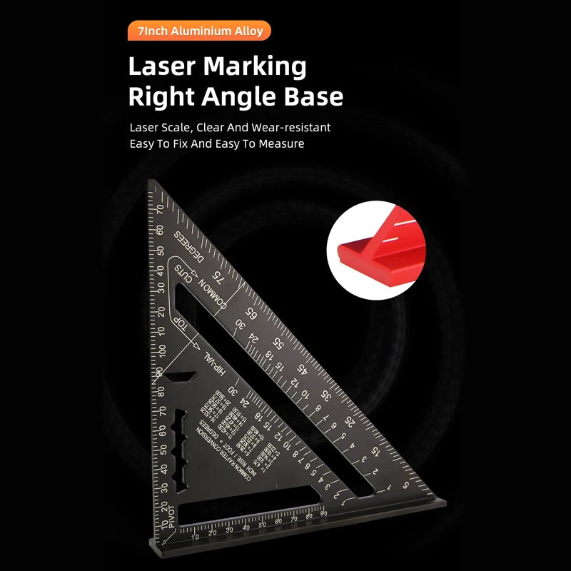 Triangle Ruler 90 Deg. Angle Meter 7 Inch Triangular Ruler Try Square Triangular Square Triangle Joinery Metal Carpenter Square