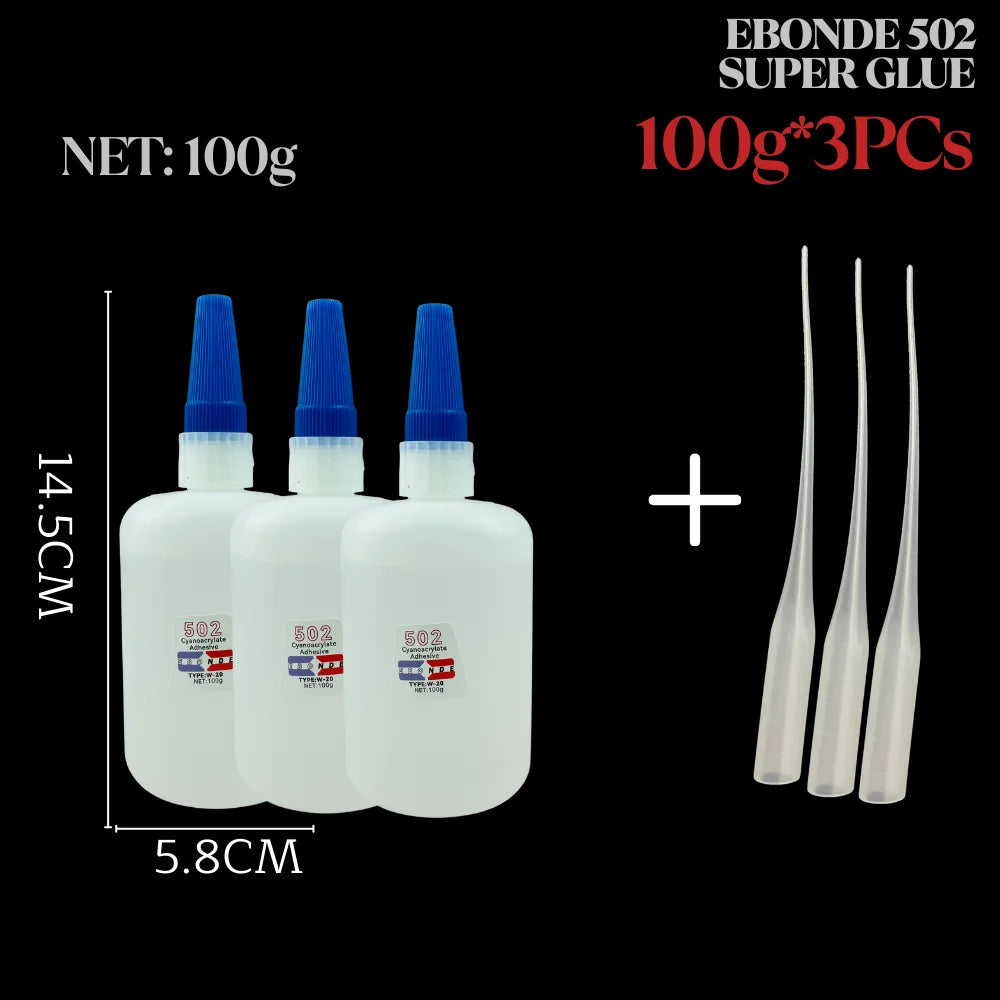 502 Super Glue Cyanoacrylate Instant Strong Quick Dry Adhesive for Caremic Plastic Crafts Jewelry Toys Shoes 10/20/35/50/100g