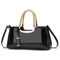 Elegant ladies' evening handbag - shoulder bag, patent leather glossy leather PU leather crossbody bag