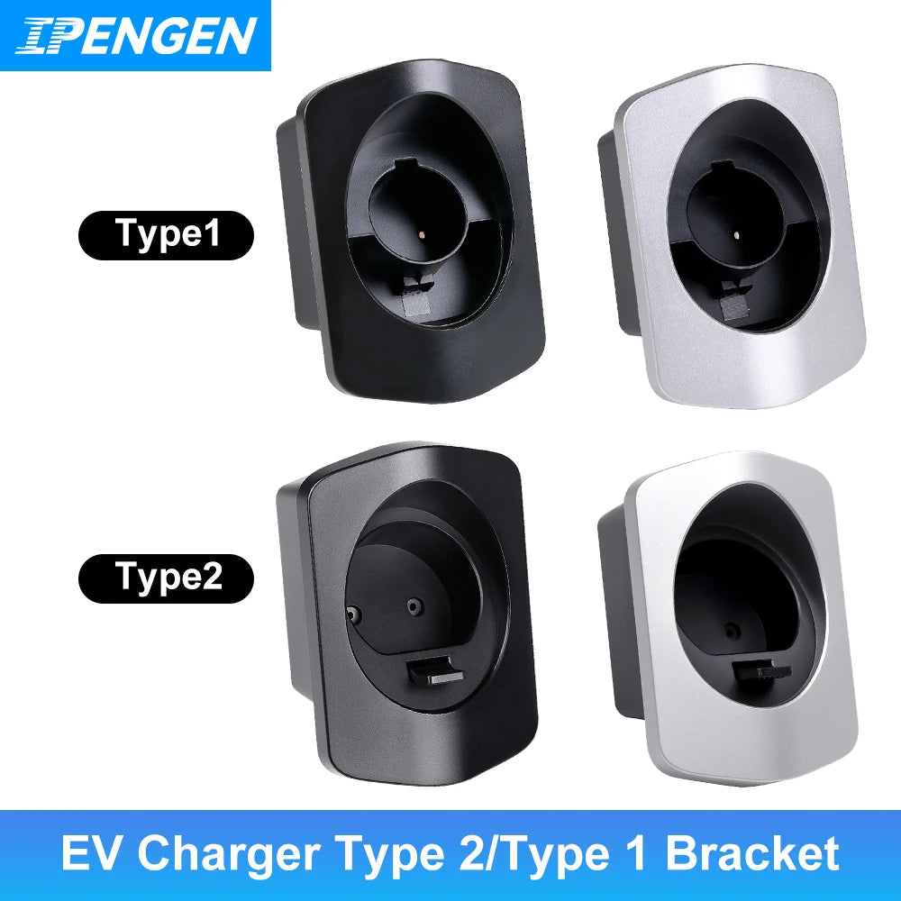 IPENGEN EV Charger Holder For Type 2/Type 1 j1772 Connector Socket Extra Protection Wallbox Electric Car Charging Cable Bracket
