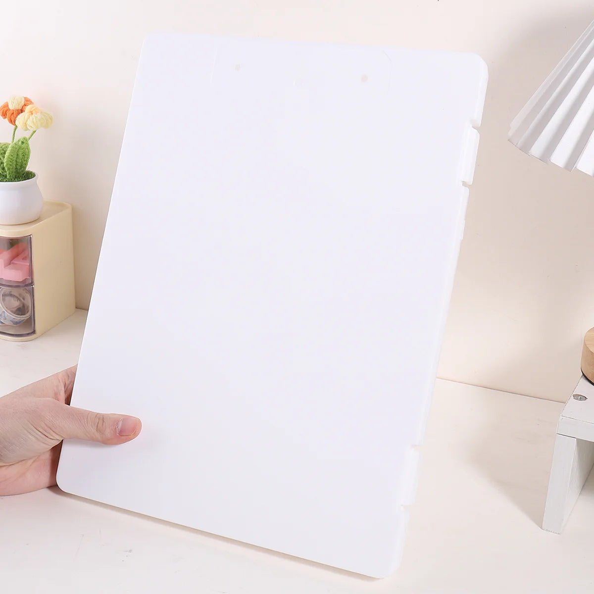 1 PC A4 File Box 2-in-1 Portable Document & Photo Storage Organizer Tool Without Clips Writing Board for Office Use