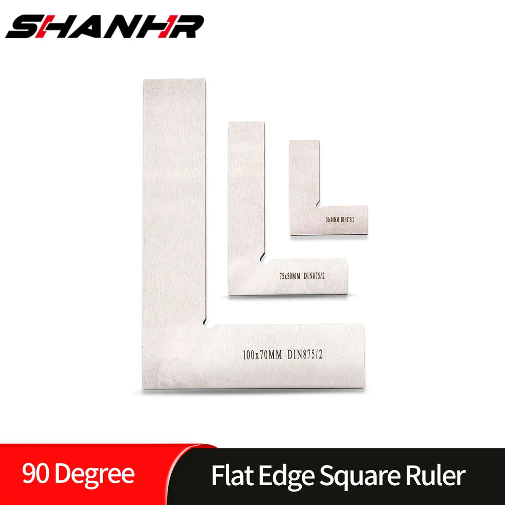 SHANHR 90 Degree Flat Edge Square Carpenter Square Angle Square L-shaped Carpenter's Ruler Marking Gauge Carpenter Tool