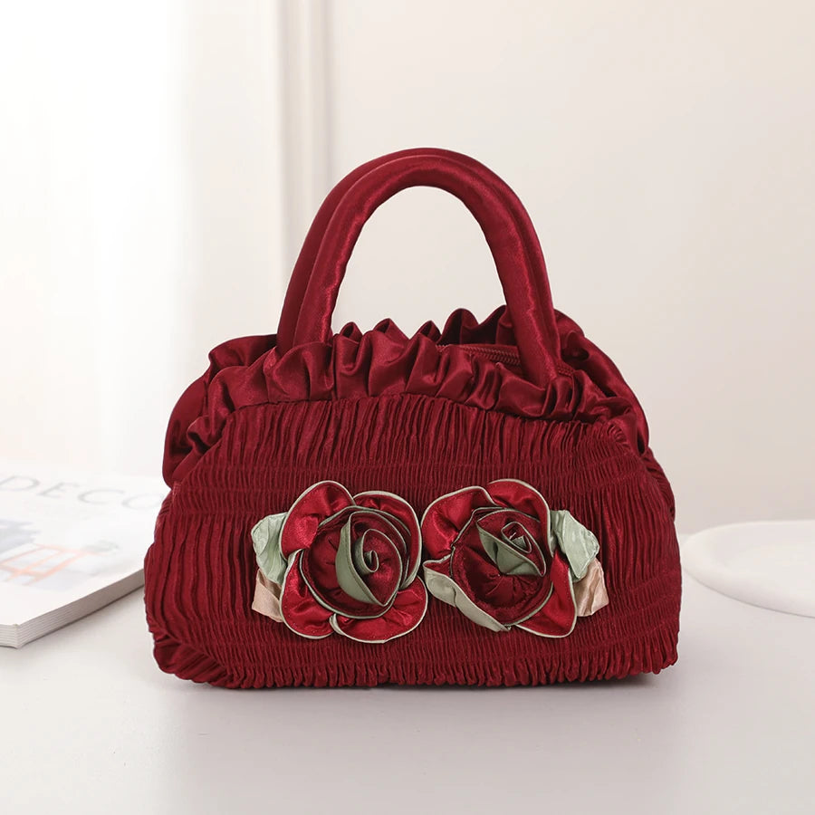 New style women's bag - mini bag - Xiao Xiang lady's flower bag - wallet - silk fabric bag - mobile phone bag