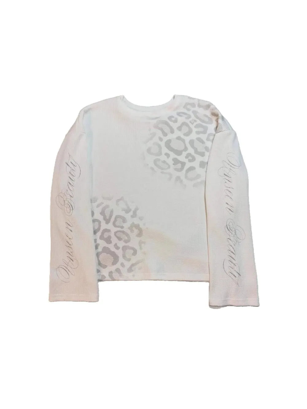 2026 new Y2K American retro leopard print letter printed long sleeved T-shirt hip-hop punk street trend daily casual versatile