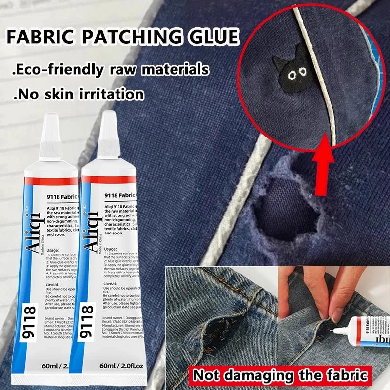15/60ml Fabric Glue Strong Fabric Patching Glue for Fabric Repair and Permanent Bonding Versatile Waterproof Fabric Adhesive