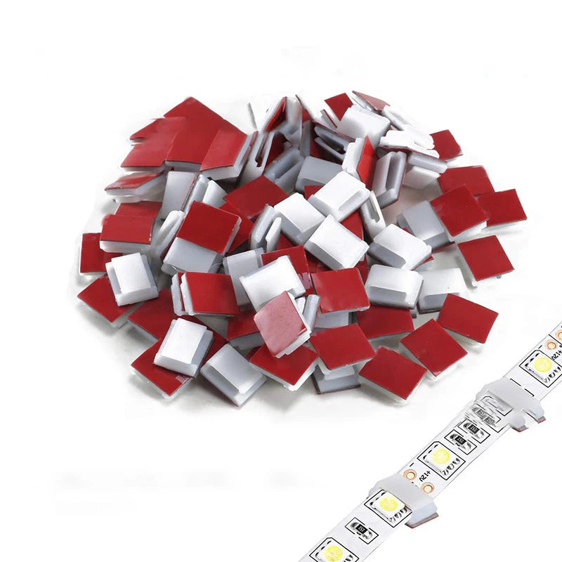 Light Strip Mounting Clips Self Adhesive Led Light Fasteners Mounting Holder Cable Clamp Organizer Led Fix Holder Clips