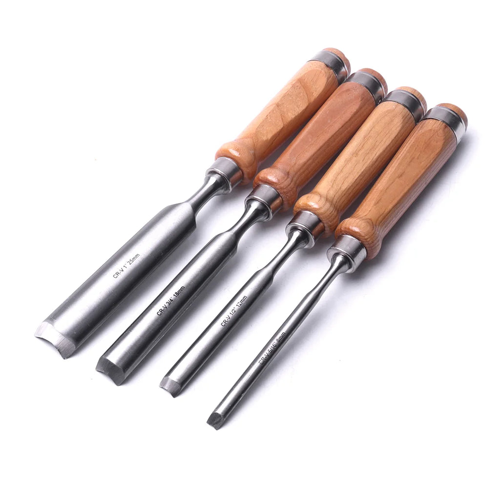 4pcs Carving Chisel Wood Chisels Set Professional Woodworking Gouge Curved Chisel for Carpentry Sculpture Carve Craft Chisel