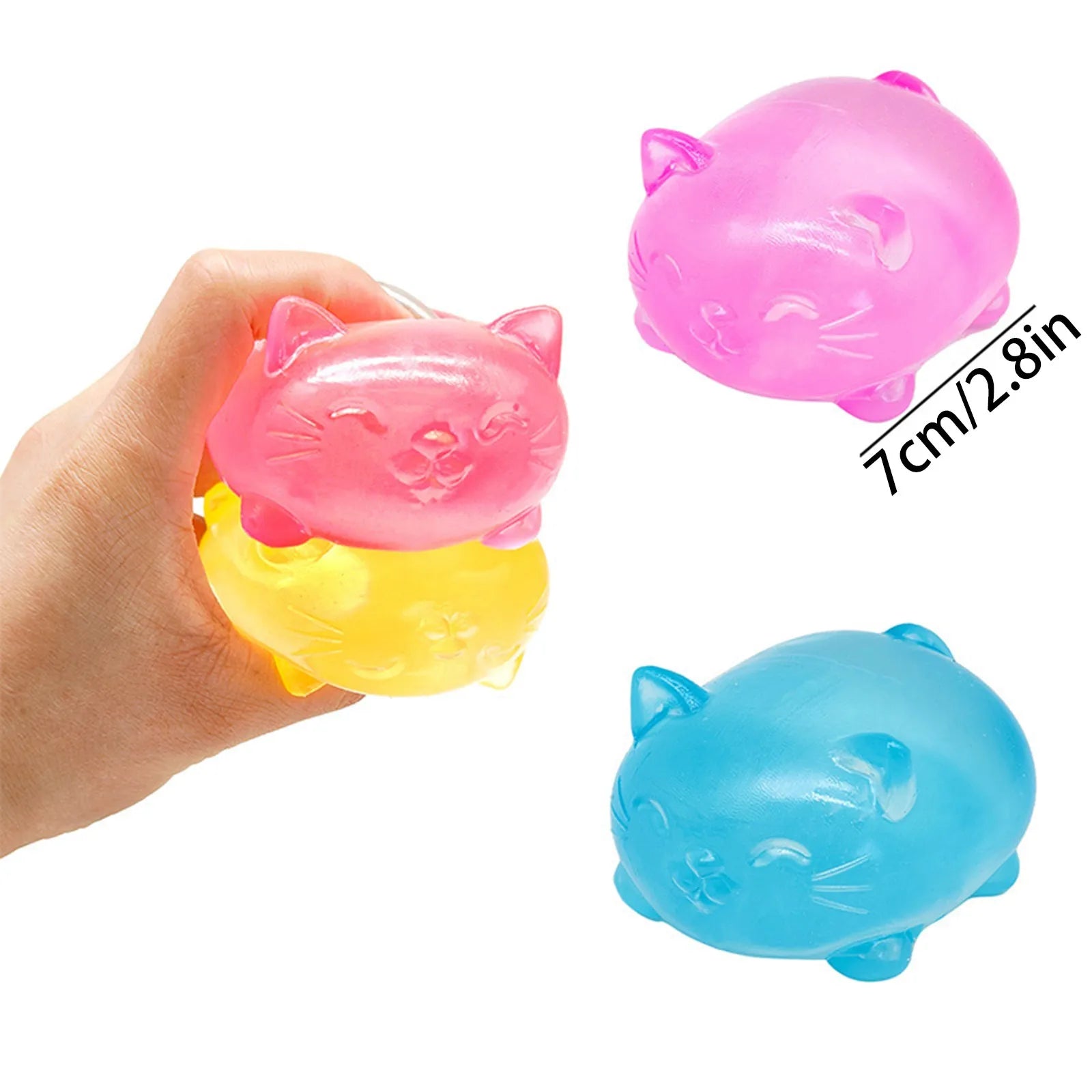 NeeDoh Cool Cats Squishy Cat Stress Toy Glitter Translucent Fidget Toy for Anxiety Relief
