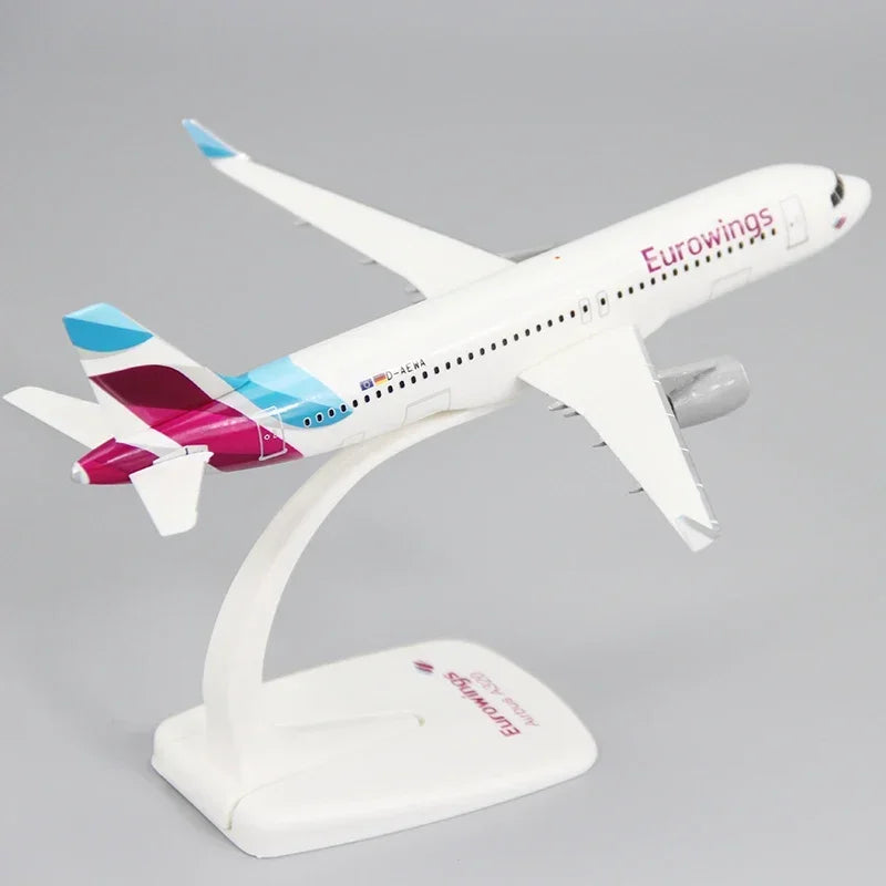 1:200 Scale A320 Eurowings Airlines ABS Airplane Model Toys Aircraft Plane Assembly Collection Display With Stand Gifts